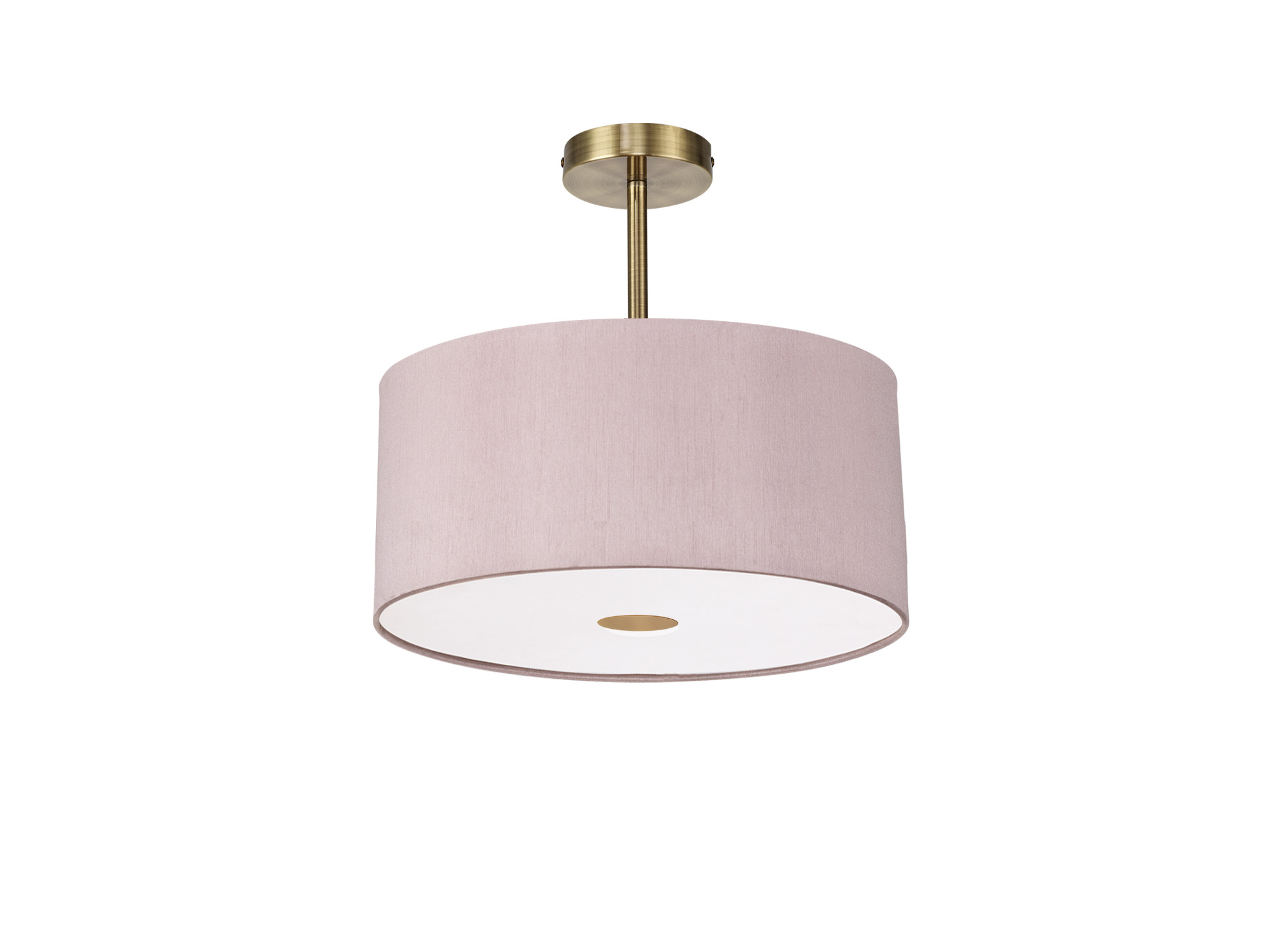 Baymont 40cm Semi Flush 1 Light Antique Brass, Taupe/Halo Gold, Frosted Diffuser DK0177  Deco Baymont